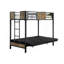 Échelle attachée de style industriel avec lit superposé de style industriel avec panneaux en bois et garniture cloutée - non inclus