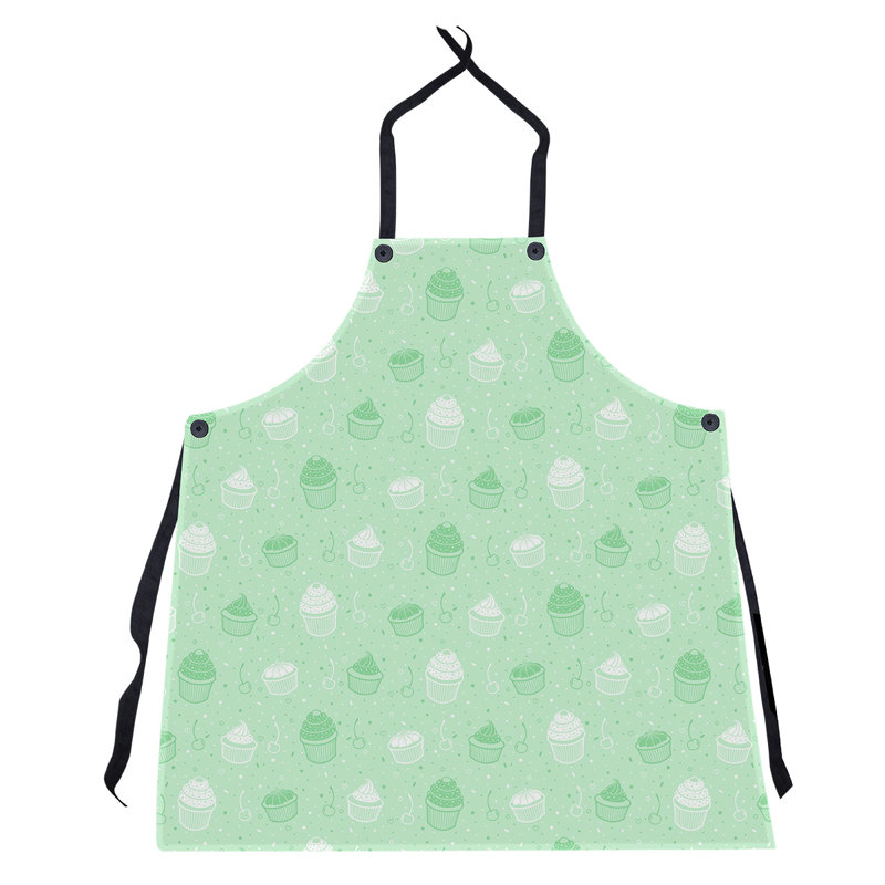 Tablier classique à motif petits gâteaux, Vert / blanc