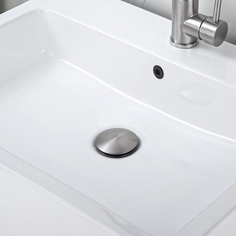 2 Pcs Bathroom Sink Drain With Overflow, Vessel Sink Lavatory Vanity Pop Up Drain Stopper, 304 Stainless Steel