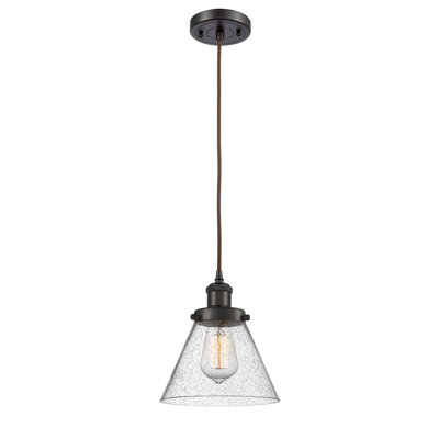 Ballston Urban Cone - 1 Light 8" Cord Hung Mini Pendant