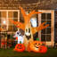 Décoration d'extérieur gonflable d'Halloween 7,5 pi de hauteur avec hibou et fantôme