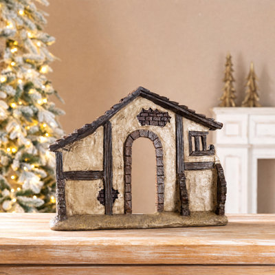 11.5"H Resin Nativity Scene Stable Creche