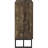 4 - Shelf Freestanding Accent Cabinet In Rustic Oak Finish, Gunmetal Square , Two Herringbone Doors For Storage Dining Areas Oak, Finish On Visual Depth
