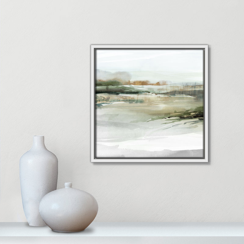 «Prologue II» par Isabelle Z, Toile avec cadre, L 13,5 po x H 13,5 po, White Floater