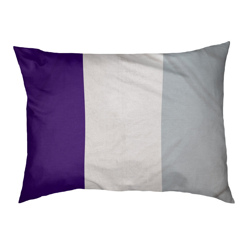 Coussin Houston, Grand (l 40 po x P 30 po x H 14 po), Mauve / Blanc / Argent