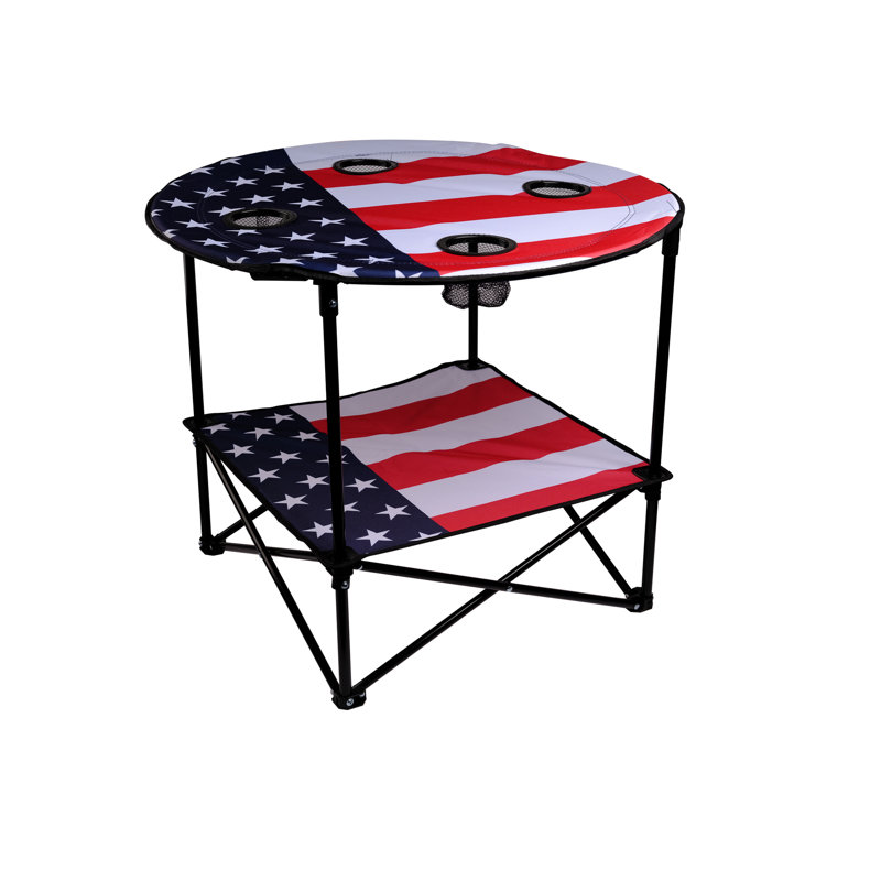Table de camping pliante en métal Aanik, Americana