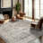 Nel Paz Border Beige Gray Ivory Machine Washable Area Rugs-1802250605