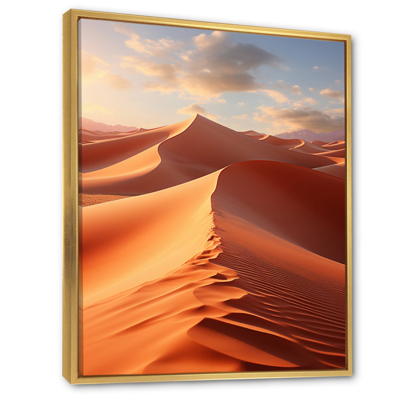Kennley Égypte - Sables mystiques I - Impression, Cadre flottant doré, H 32 po x l 16 po x P 1 po