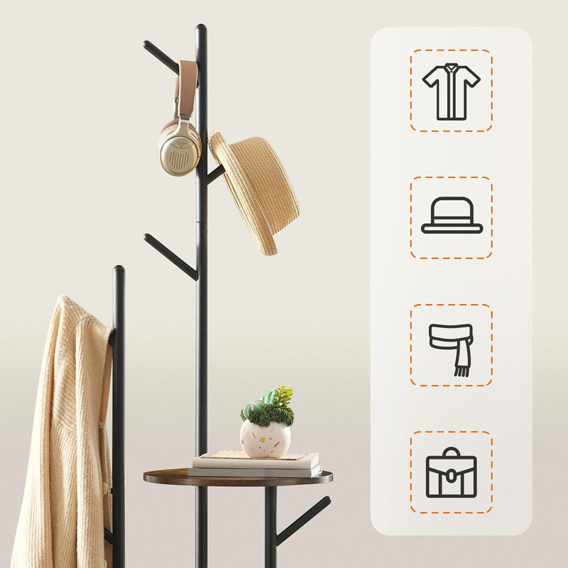 Belisa Freestanding 12 - Hook Coat Rack