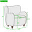 Fauteuil à oreilles avec pieds en bois massif et coussin à ressorts ensachés pour salon ou chambre
