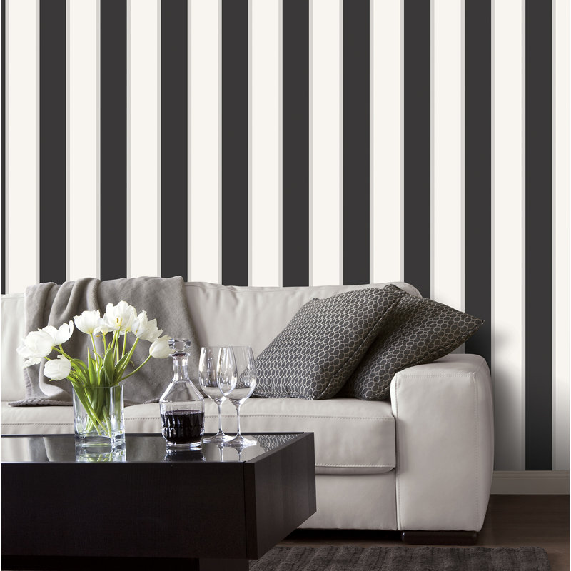 Donner 10m x 53cm Matte Wallpaper Roll, Black/White/Silver