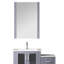 Gris foncé 36 po Meuble-lavabo de salle de bain avec armoire tissée sur le côté, robinet, comptoir en céramique blanche et 22 grands miroirs suspendus-130838137