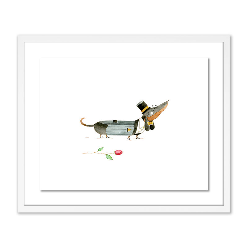 Dox Dapper Painting by Jess Engle, White