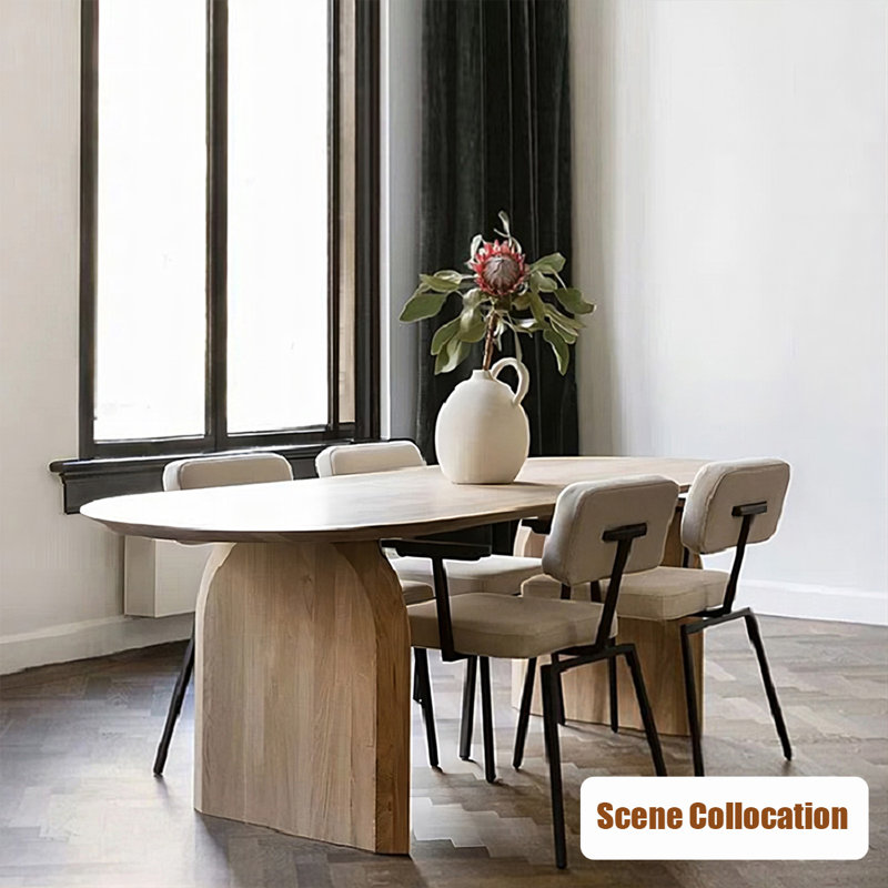 Table de salle à manger Burlywood, Brun orangé, H 29,53 po x L 62,99 po x l 29,53 po