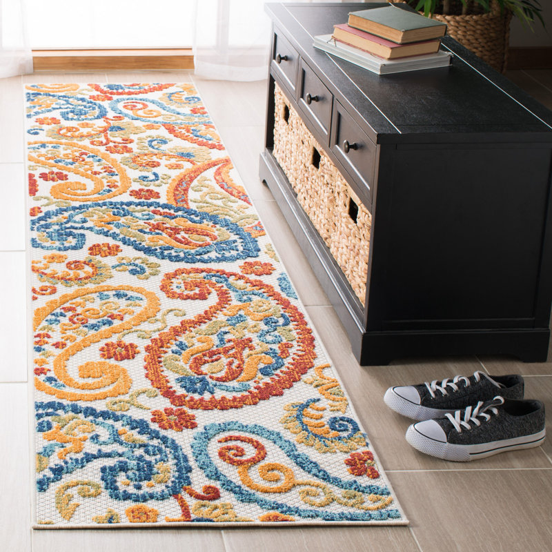 Tapis intérieur / extérieur Schneck Performance Paisley, Tapis de couloir 2 pi x 10 pi