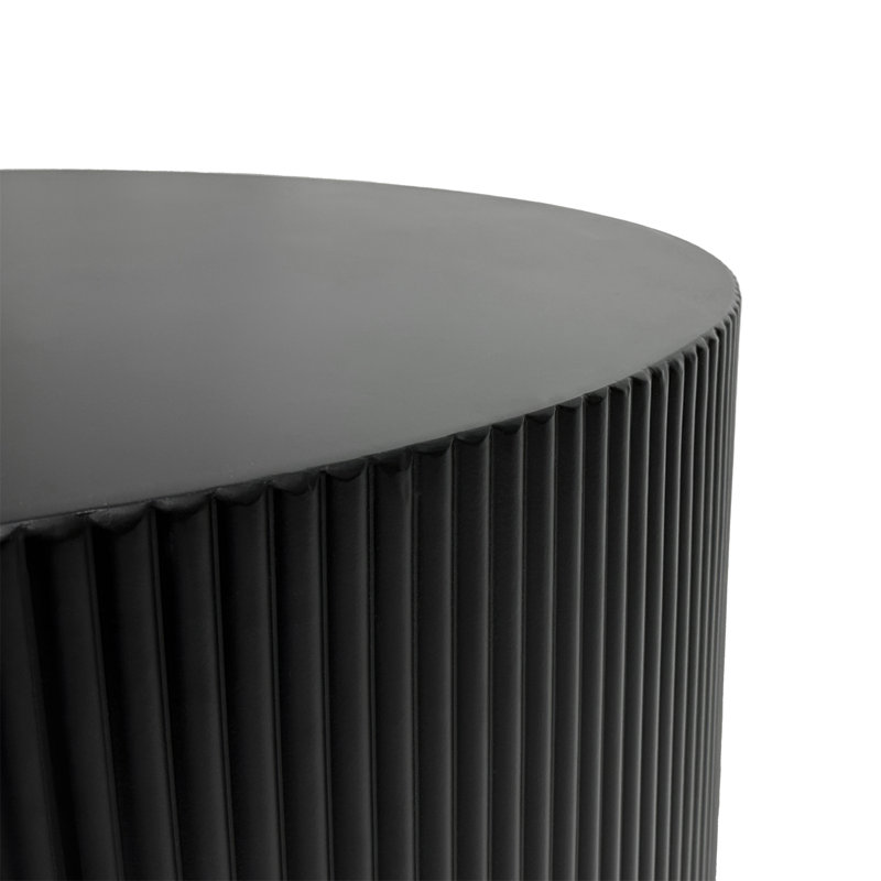 Table basse 35,83 "à rayures élégantes et minimalistes, Noir