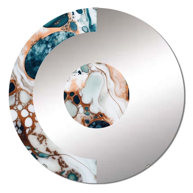 Foyil - Miroir mural demi-cercle, 23,6 po x 23,6 po