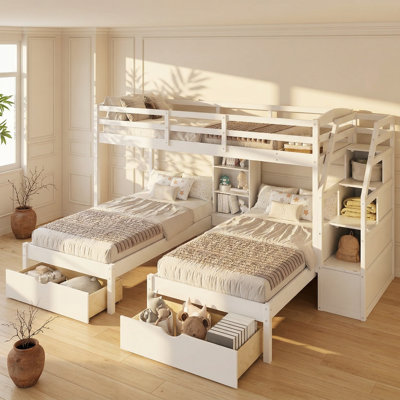 Lit superposé triple à 3 tiroirs Ellington l 115,3 po x P 79,75 po x H 64,4 po