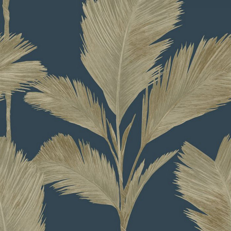 Abbaigh 10m x 53cm Matte Wallpaper Roll, Navy/Gold