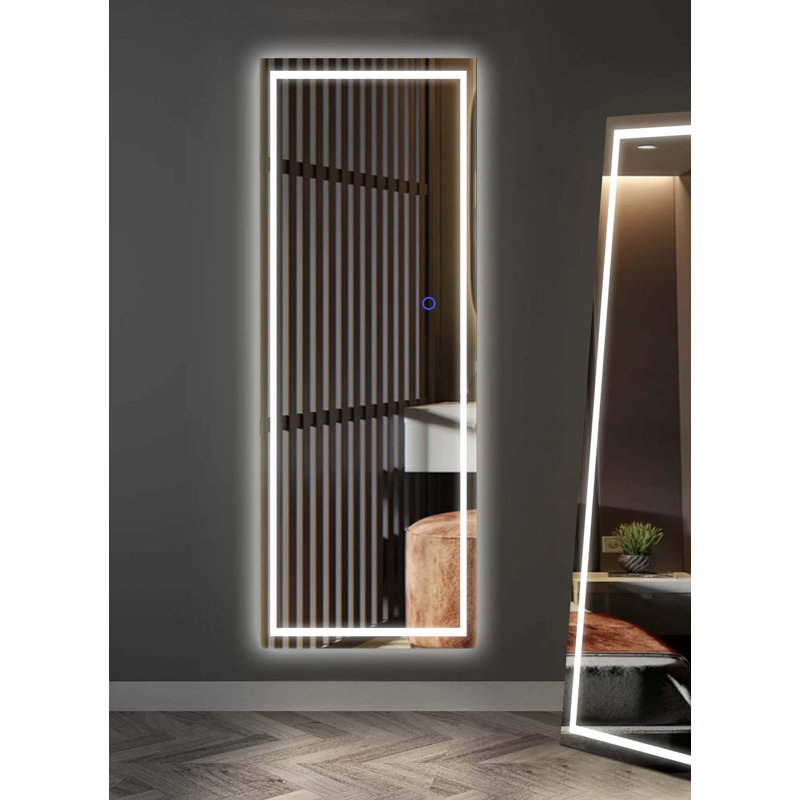 LED Rectangular Full-Length Mirror With Stand