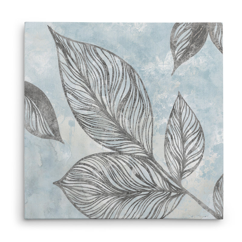 " Soft Silhouette Leaves ", 24" H x 24" W x 1.5" D, Wrapped Canvas