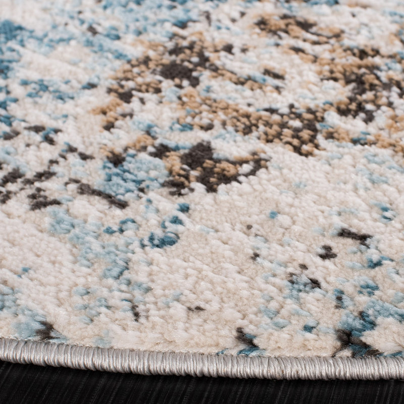 Tapis ivoire / gris Mesa, Rond 6 pi 7 po