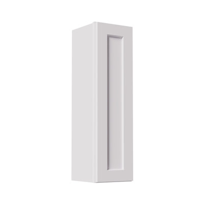 White Shaker Single Door Kitchen Wall Cabinet ,Solid Wood with Adjustable Shelves Mounted Cabinet for Bathroom Storage, Laundry, Ready to Assemble(12”W×12”D×42”H)