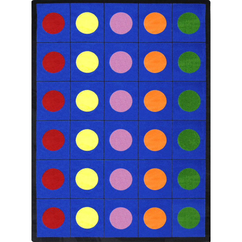 Polka Dots Machine Woven Nylon Rug, Rectangle 7'8" x 10'9"