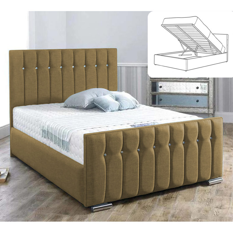 Upholstered Ottoman Storage Bed, Single (3'), Mink