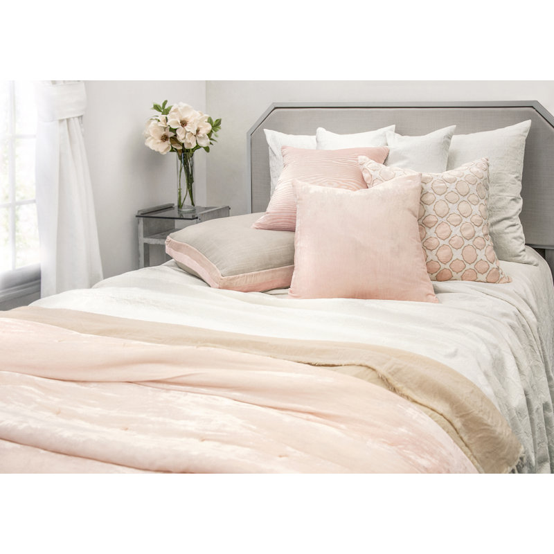 Woodgrain Rectangle Velvet Pillow Cover & Insert, Square 20"H x 20"W, Blush
