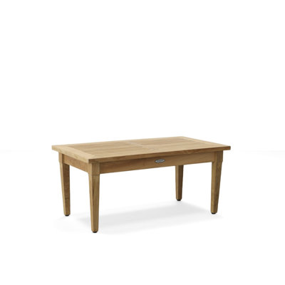 Rectangular Teak Solid Wood Outdoor Coffee Table , 35.5 " W 19.7 " D