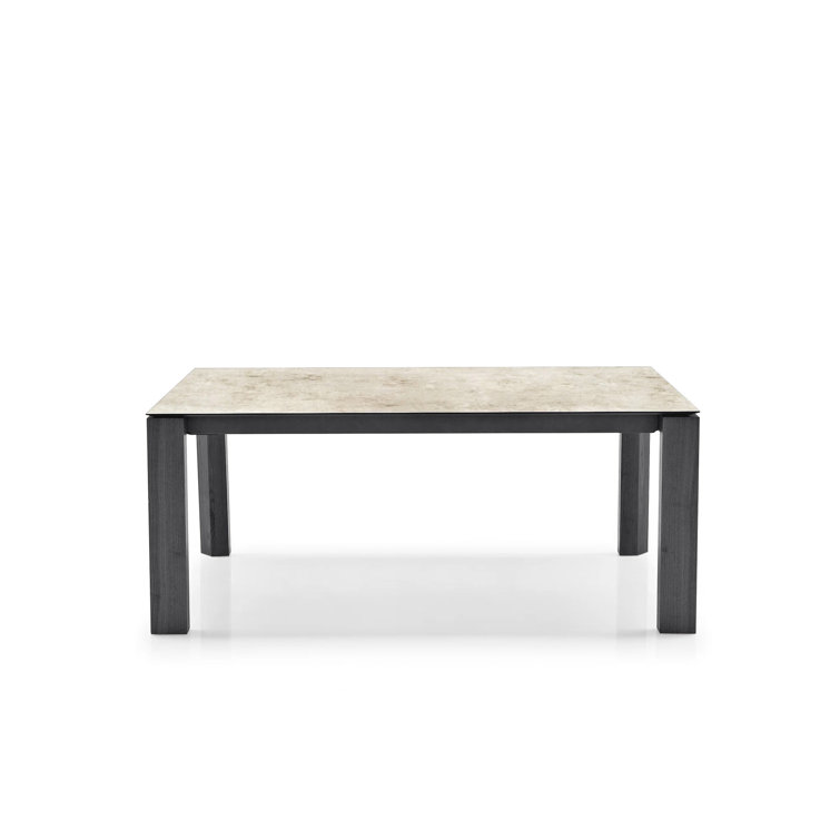 Omnia Extendable Table with Rectangular Top and Wooden Legs