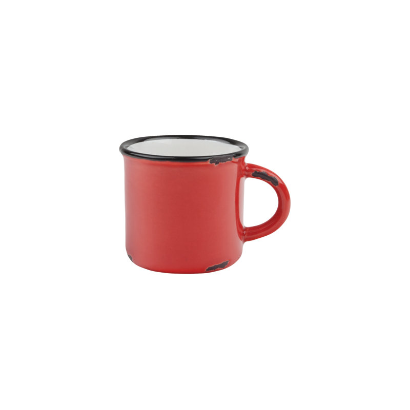 Tinware Stoneware Espresso Cup, Red