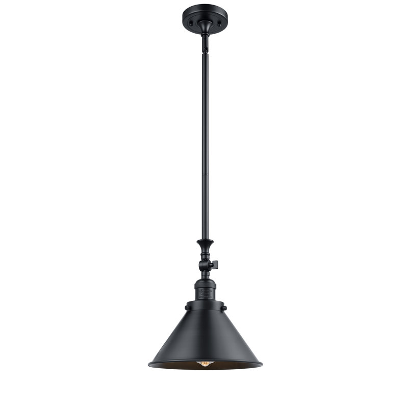 Luminaire suspendu conique 1 lumière Paylor, Ampoule DEL 6 watts Vinage, Noir mat, Noir mat
