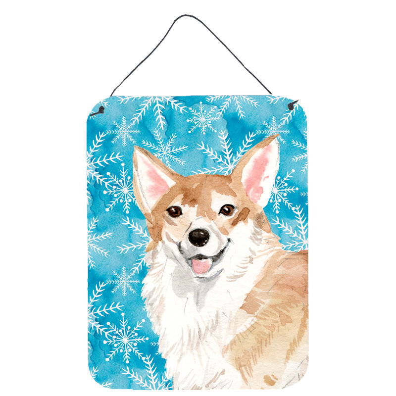 Décoration murale à suspendre l’hiver chocolat labrador, Corgi patriotique