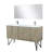 60 " W Freestanding Standard Free Standing 2 Double Vanity Bathroom Vanity With Top with Mirror-113288545