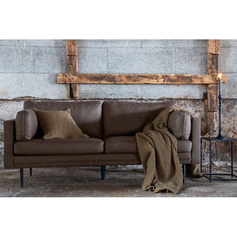 Davani 2 Seater Cotton Sofa, Dark Brown