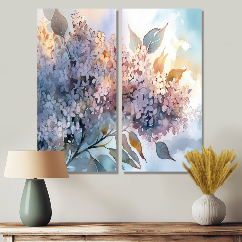 Lilas mauves aromathérapie - Art mural traditionnel, H 40 po x l 40 po, Toile tendue, Ne s’applique pas