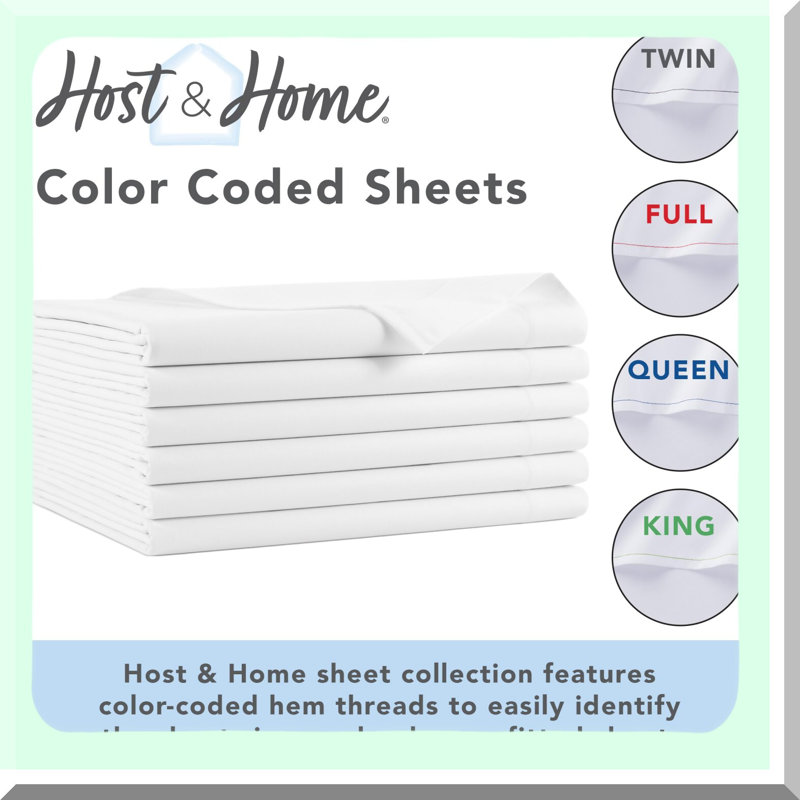 Luxury Cotton Blend Hotel Bedding Set - 6 Pack Flat Sheets (White, Full Size) - Soft & Durable Linens for Rental Properties - 81 x 108 inches