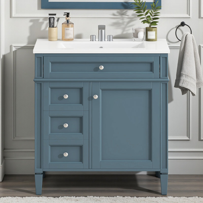 Ensemble de meuble-lavabo simple 30 po, Bleu indigo