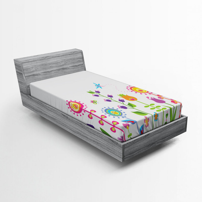 Microfiber Floral Fitted Sheet, Twin XL Fitted Sheet