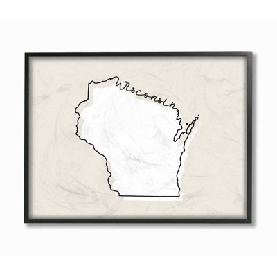 «Wisconsin Home State Map Neutral Design», impression sur toile