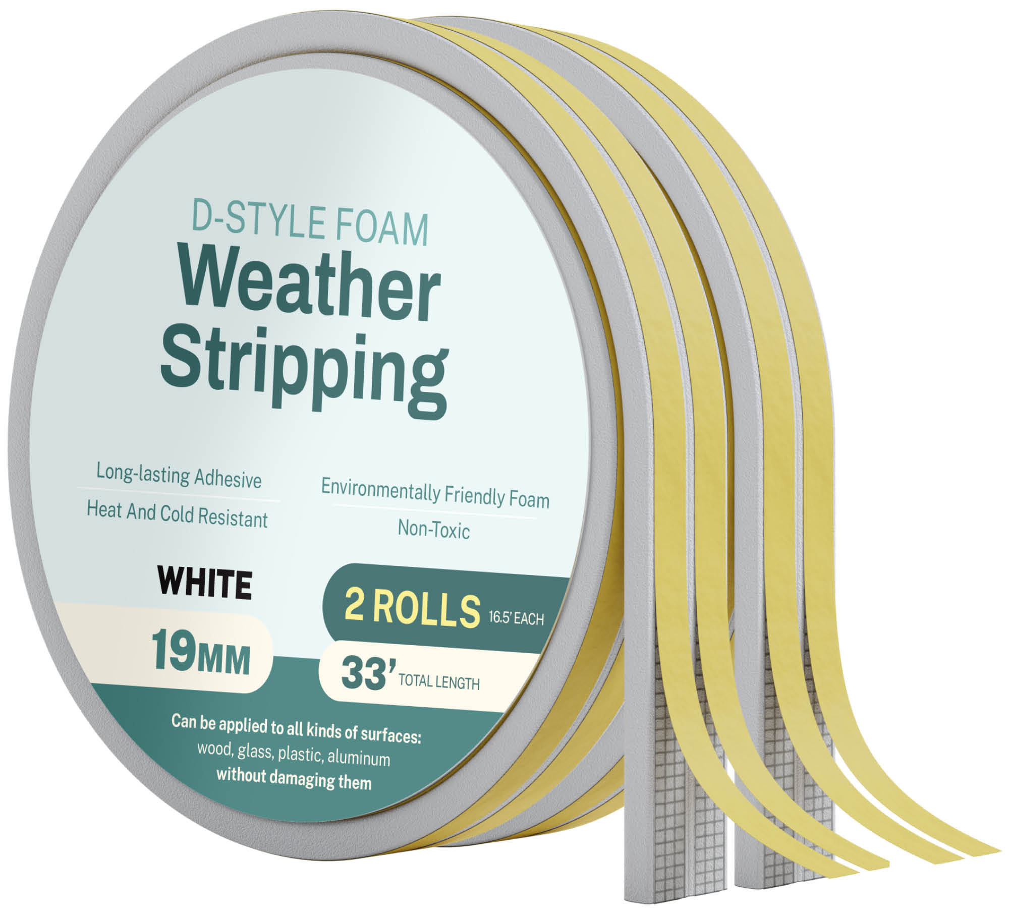 Home Intuition Foam Weather Stripping - 33 Ft Foam Strips With Adhesive