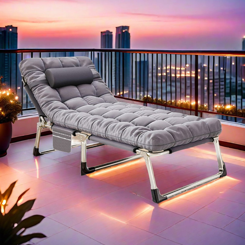 Nidhish 190cm Long Reclining Single Chaise with Cushions