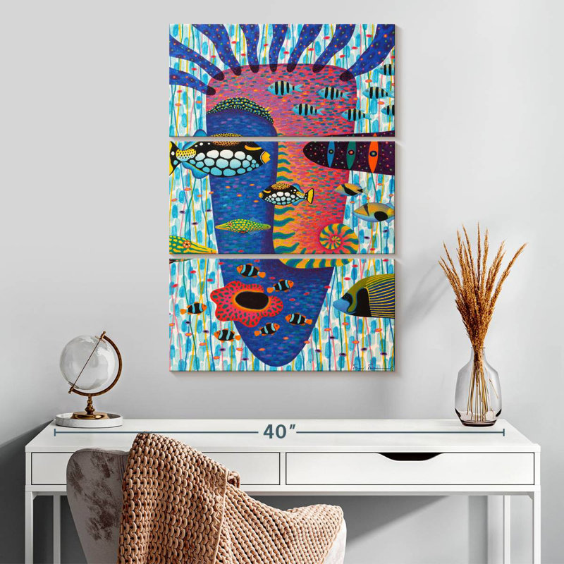 Abstract Fish Face, 32" H x 20" W