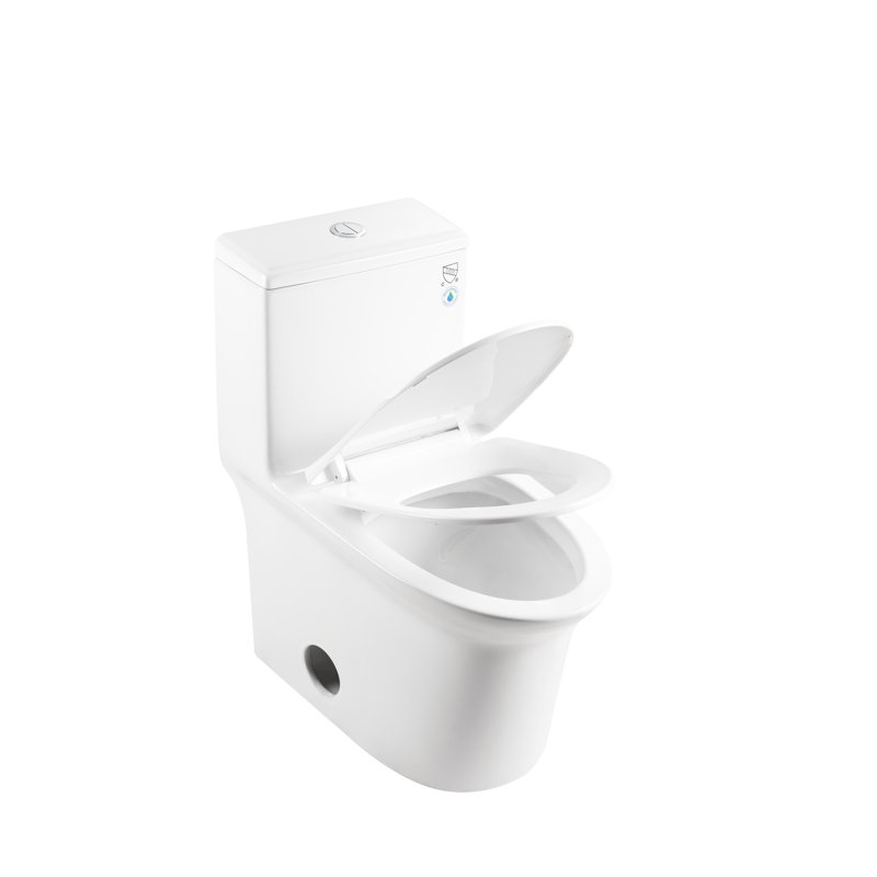 Toilette en céramique à hauteur confortable, chasse 1,1 / 1,6, blanc, siège à fermeture douce, et une chasse d'eau, hauteur et approuvé