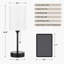 Lampe de table noire de 14 pouces avec ports USB-C et USB-A, prise secteur et 3 températures de couleur