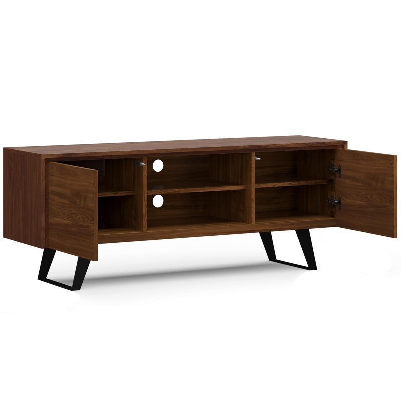 Lowry 63" Walnut TV Media Stand with Metal Legs