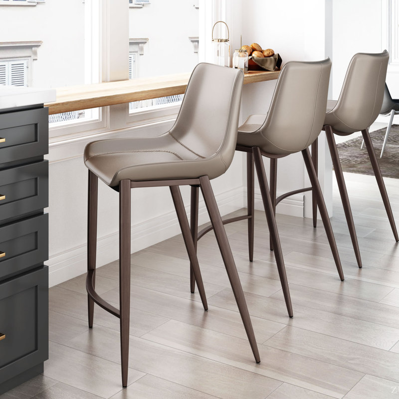 Tabouret de comptoir 25,8 po , Noyer, Gris