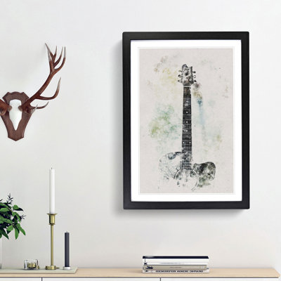 Acoustic Guitar Watercolour - Picture Frame Graphic Art